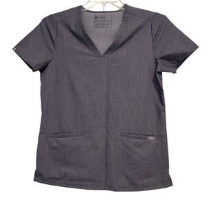 FIGS | Casma Three-Pocket Graphite Scrub Top Medical‎ Uniform Size Small